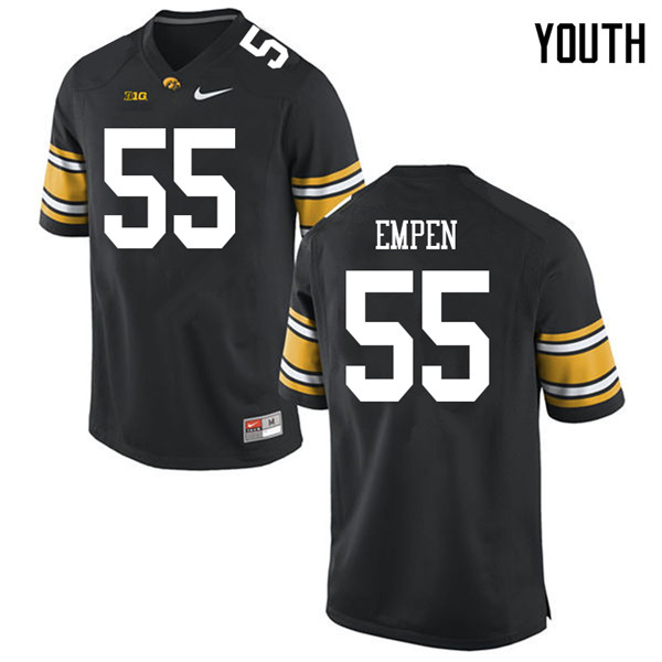 Youth #55 Luke Empen Iowa Hawkeyes College Football Jerseys Sale-Black - Click Image to Close